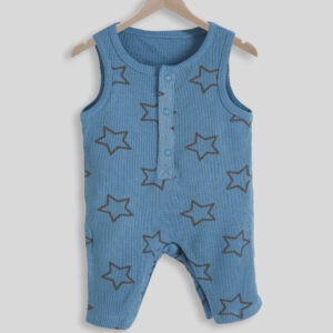 Blue Star Print Baby Romper