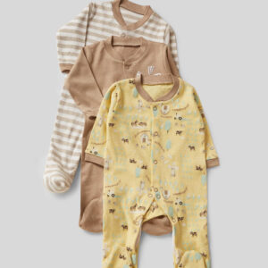 3- Piece Animal Print Baby Romper Set