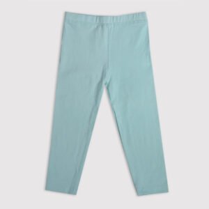 Girls' Sky Blue Solid Leggings