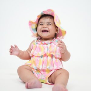 Printed Top with Shorts & Hat