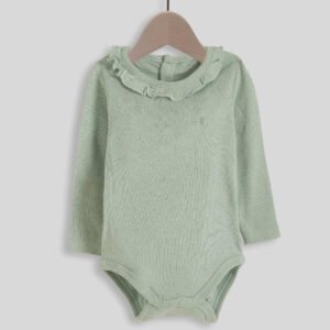 Girls Collared Cotton Bodysuit