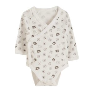V-Neck Long Sleeves Cotton Baby Romper