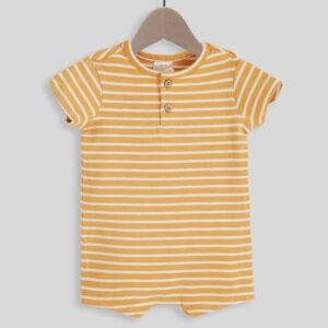 Mustard Stripe Baby Romper