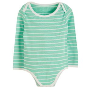 Striped Mint Baby Romper