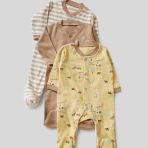 Stripped with Animal Print Baby Romper