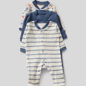 Colorful Dinosaur Print with Stripped Baby Romper