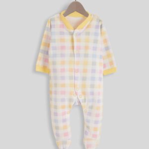 Pastel Check Printed Baby Romper