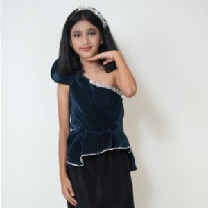 Peplum Top with Wide-Leg Trousers