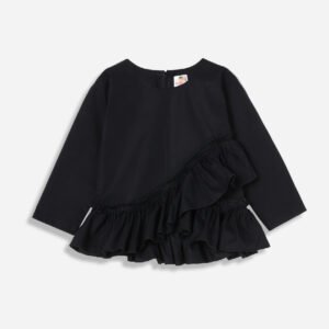 Girls' Black Ruffled Top