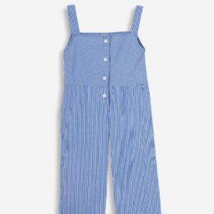 Girls Striped Sleeveless Jumpsuit