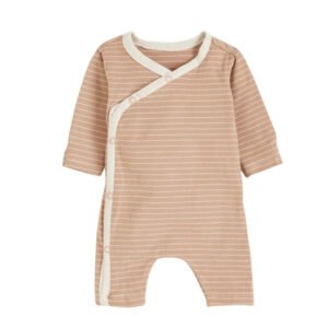 Caramel Striped Baby Romper