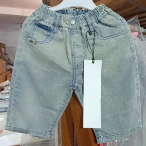 Kid's Grey Lightly Washed Denim Shorts