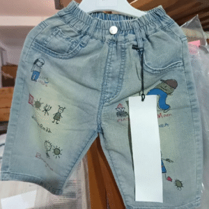 Cartoon Printed Denim Shorts