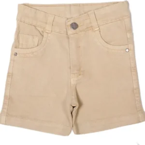 Neutral Tan Denim-Style Shorts