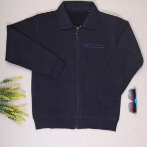 Collar-Knit Zip Jacket