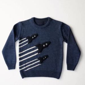 Round Neck Rocket Design Pullover