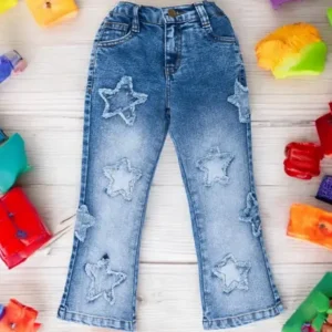 Girl Flared Low Rise Blue Jeans