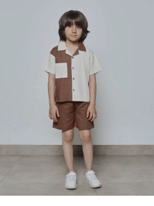Brown & Off - White Co-ord Set