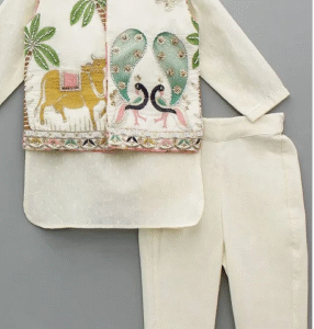 Baroque Pattern Kids Kurta Suit