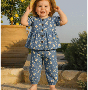 Kid Blue Printed Co-ord Set